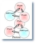       proton-proton
quark electrical charges repel